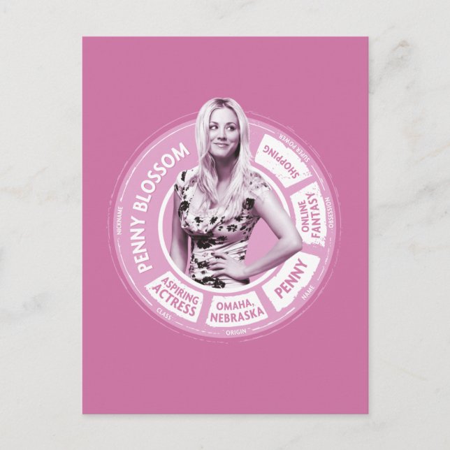 Cartão Postal Penny Blossom Info Graphic (Frente)