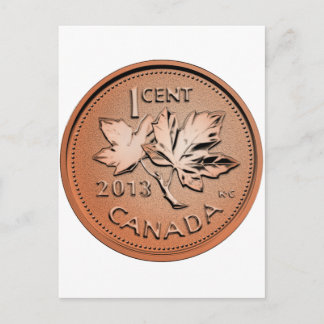 Cartão Postal Pênny canadense de 2013