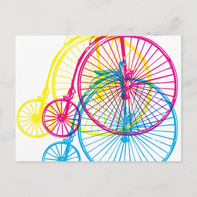 Cartão Postal Penny Farthing CMYK (Frente)