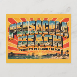Cartão Postal Pensacola Beach Flórida Panhandle Praia Vintage 