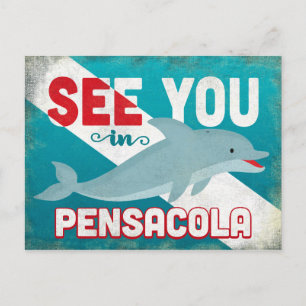 Cartão Postal Pensacola Dolphin - Viagens vintage Retroativa