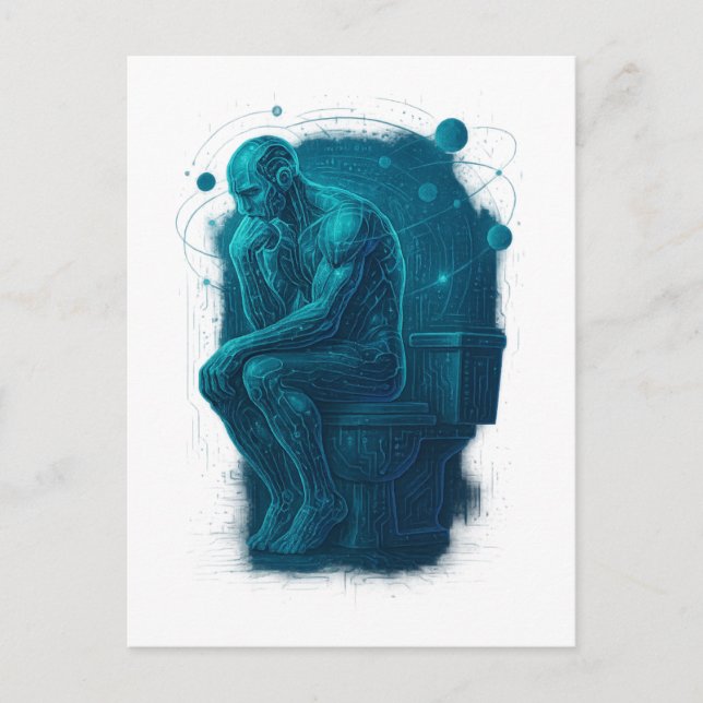 Cartão Postal Pensador do Dia Moderno (Frente)