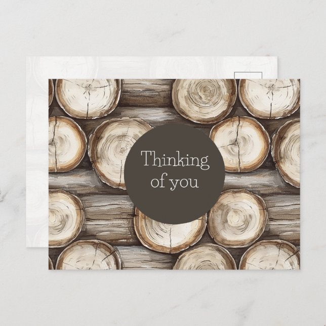 Cartão Postal Pensamento de Cabine de Registro de Madeira (Frente/Verso)