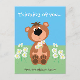Cartão Postal Pensamento Personalizado De Seu Urso Engraçado