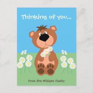 Cartão Postal Pensamento Personalizado De Seu Urso Engraçado