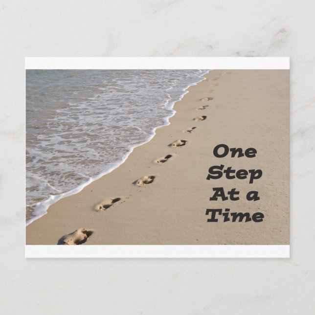 Cartão Postal Pensamento positivo com um passo de cada vez (Frente)