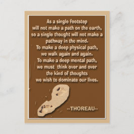 Cartão Postal Pensamento provocando citação de Thoreau