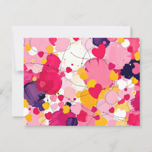 Cartão Postal "Pensamentos aleatórios de amor" - Abstrato colori