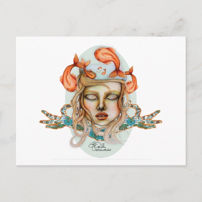 Cartão Postal _Pensamentos como Fishes_ (Frente)