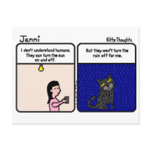 Cartão Postal Pensamentos de Kitty