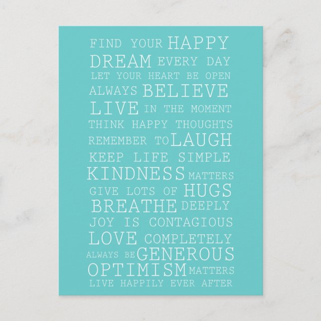 Cartão Postal Pensamentos positivos (Frente)