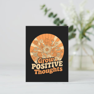 Cartão Postal Pensamentos Positivos Crescentes - Inspiração Flor