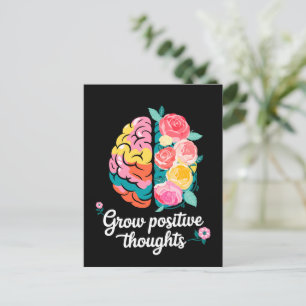 Cartão Postal Pensamentos Positivos Crescentes - Inspiração Flor