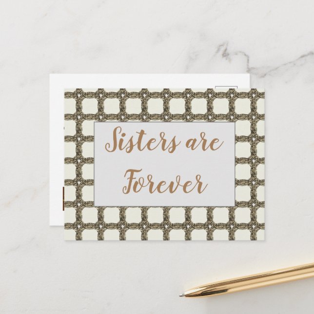 Cartão Postal Pensando em sua Dourada cadeia ama sua irmã (Frente/Verso In Situ)