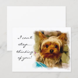 Cartão Postal Pensando em você com Love Yorkie