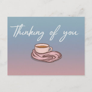 Cartão Postal Pensando em você e enviando abraços quentes