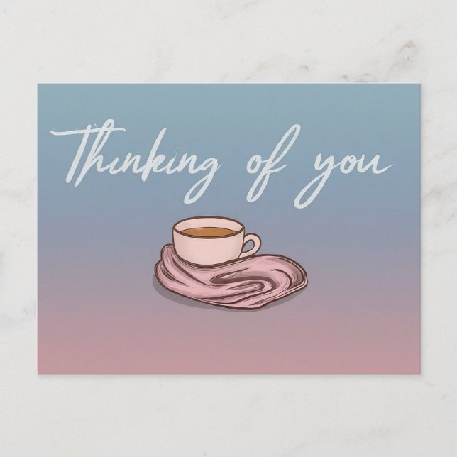 Cartão Postal Pensando em você e enviando abraços quentes (Frente)