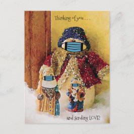 Cartão Postal Pensando em você e enviando Papais noeis de amor S