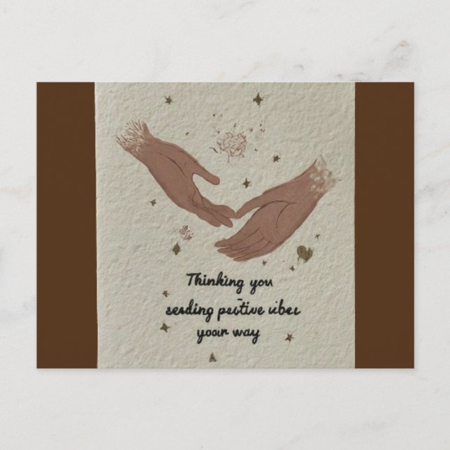 Cartão Postal "Pensando em você - Enviando Víblias Positivas" (Frente)