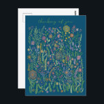 Cartão Postal Pensando em você Flores Campos Floral<br><div class="desc">Um belo desenho colorido de um jardim de flores silvestres para enviar sua boa saudação com um postal! Clique em "editar usando a ferramenta design" para ajustar o texto, as fontes, as cores e os posicionamentos. Personalize com seu próprio texto na frente e atrás! Verifique meu compro para mais ou...</div>