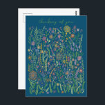 Cartão Postal Pensando em você Flores Campos Floral<br><div class="desc">Um belo desenho colorido de um jardim de flores silvestres para enviar sua boa saudação com um postal! Clique em "editar usando a ferramenta design" para ajustar o texto, as fontes, as cores e os posicionamentos. Personalize com seu próprio texto na frente e atrás! Verifique meu compro para mais ou...</div>