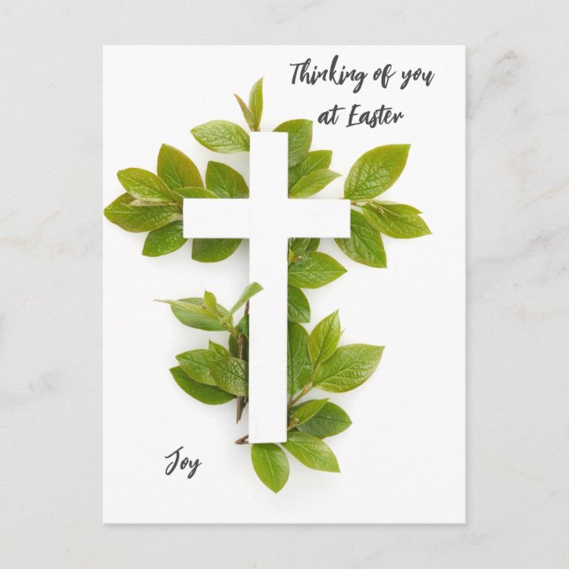 Cartão Postal Pensando em você na Páscoa editável Cartão-postal (Frente)