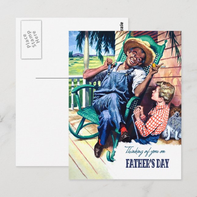 Cartão Postal Pensando em você no Dia de os pais (Frente/Verso)