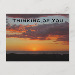 Cartão Postal Pensando em você Oceano Pacífico Brilhante Laran