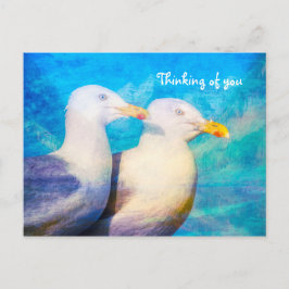 Cartão Postal Pensando em vocês dois galgas céu azul
