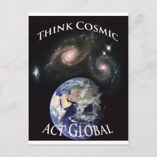 Cartão Postal pensar no ato cósmico global