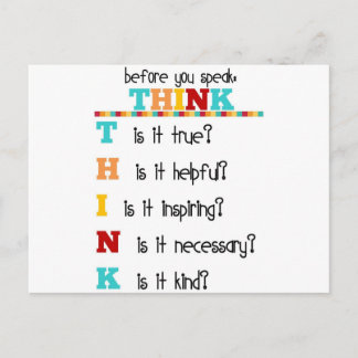 Cartão Postal Pense antes de falar