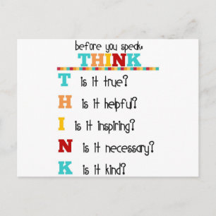 Cartão Postal Pense antes de falar