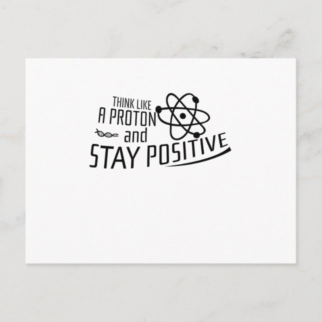 Cartão Postal Pense Como Um Presente Legal Da Ciência Da Próton (Frente)