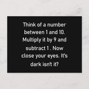 Cartão Postal Pense em um número entre 1 e 10...  gi sarcástico