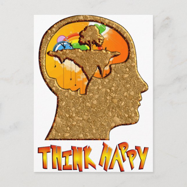 Cartão Postal Pense feliz (Frente)