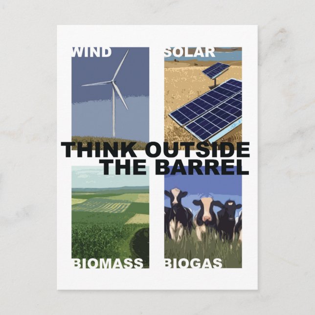 Cartão Postal Pense fora do barril (Frente)