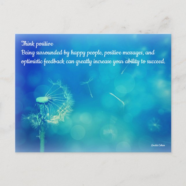 Cartão Postal Pense positivo (Frente)