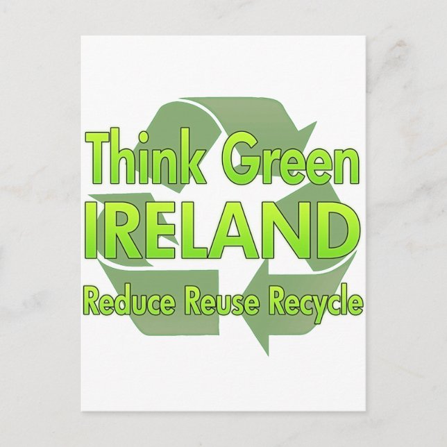 Cartão Postal Pense verde Irlanda (Frente)