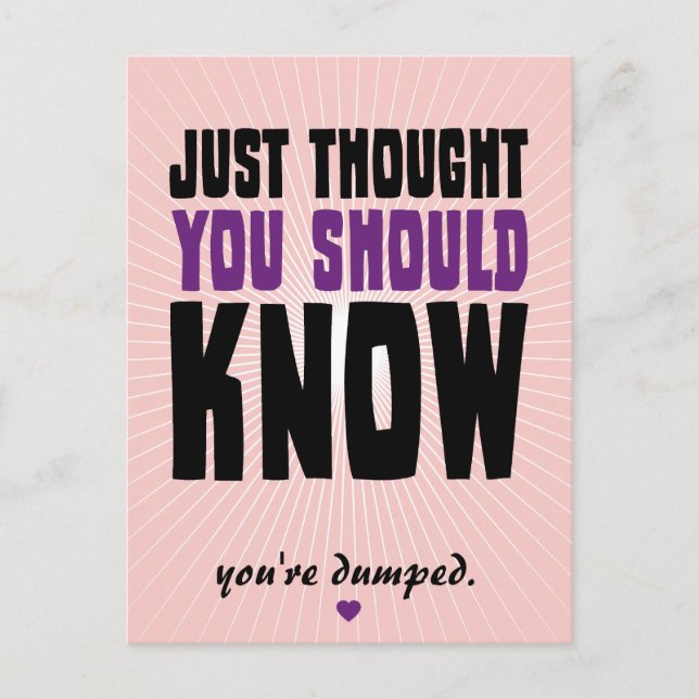 Cartão Postal Pensei Que Você Deveria Saber (Frente)