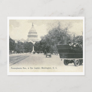 Cartão Postal Pensilvânia Ave., Washington DC 1906 Vintage
