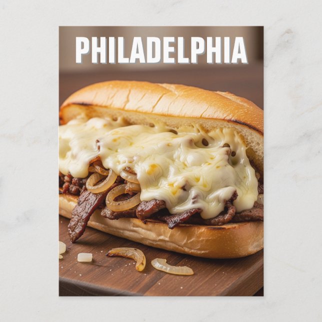 Cartão Postal Pensilvânia Philadelphia Philly Cheesesteak (Frente)
