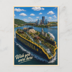 Cartão Postal Pensilvânia Wish You Were Here State Series