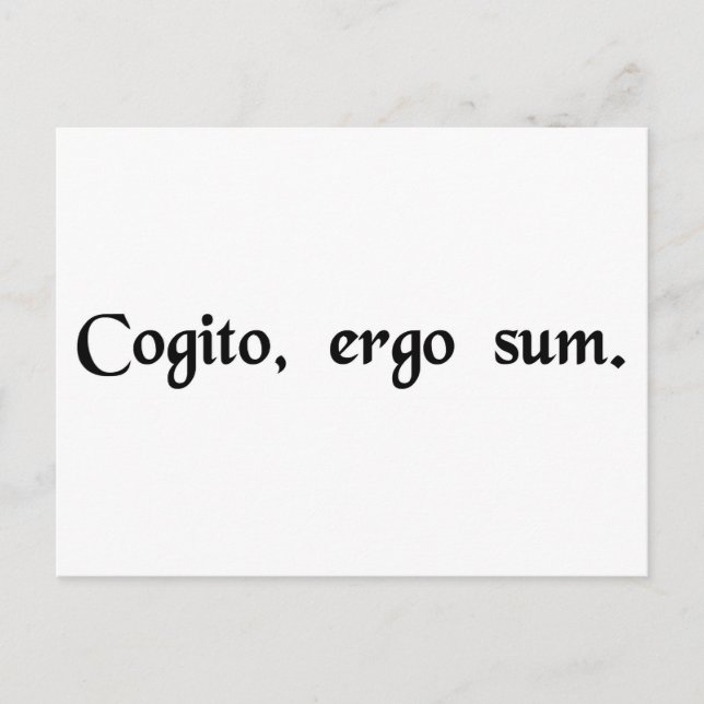 Cartão Postal Penso, logo existo. (Frente)