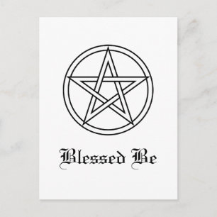 Cartão Postal Pentacle branco entrelaçado