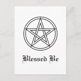 Cartão Postal Pentacle branco entrelaçado