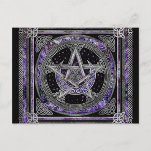 Cartão Postal Pentagram Triskelion Ametist Moon
