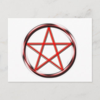Cartão Postal Pentagrama Vermelho
