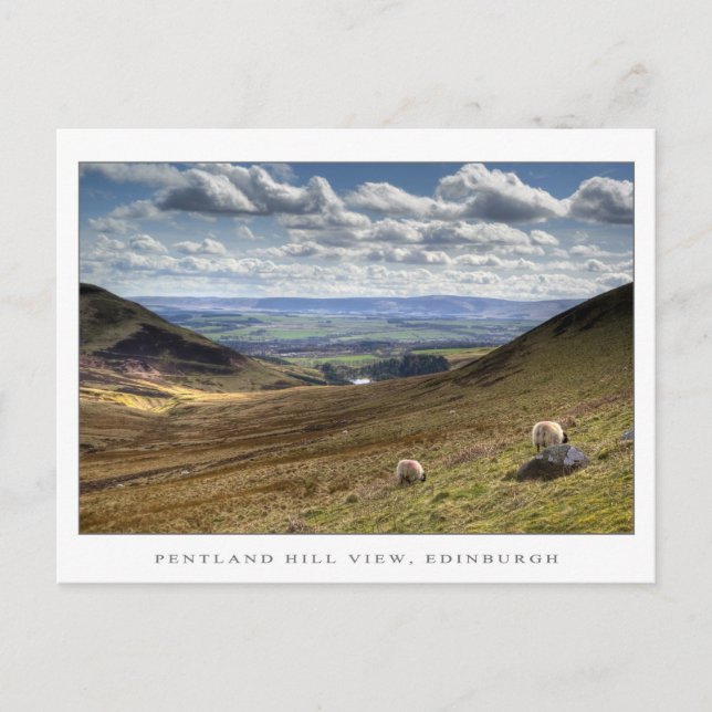 Cartão Postal Pentland Hill View, Edimburgo (Frente)