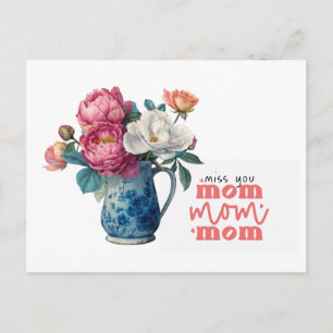 Cartão Postal Peônia para a Mamãe no Dia das Mães