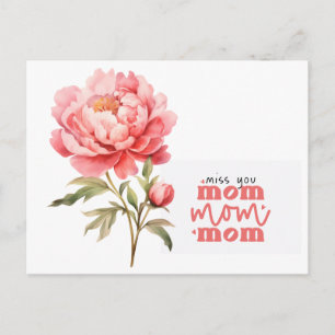 Cartão Postal Peônia para a Mamãe no Dia das Mães
